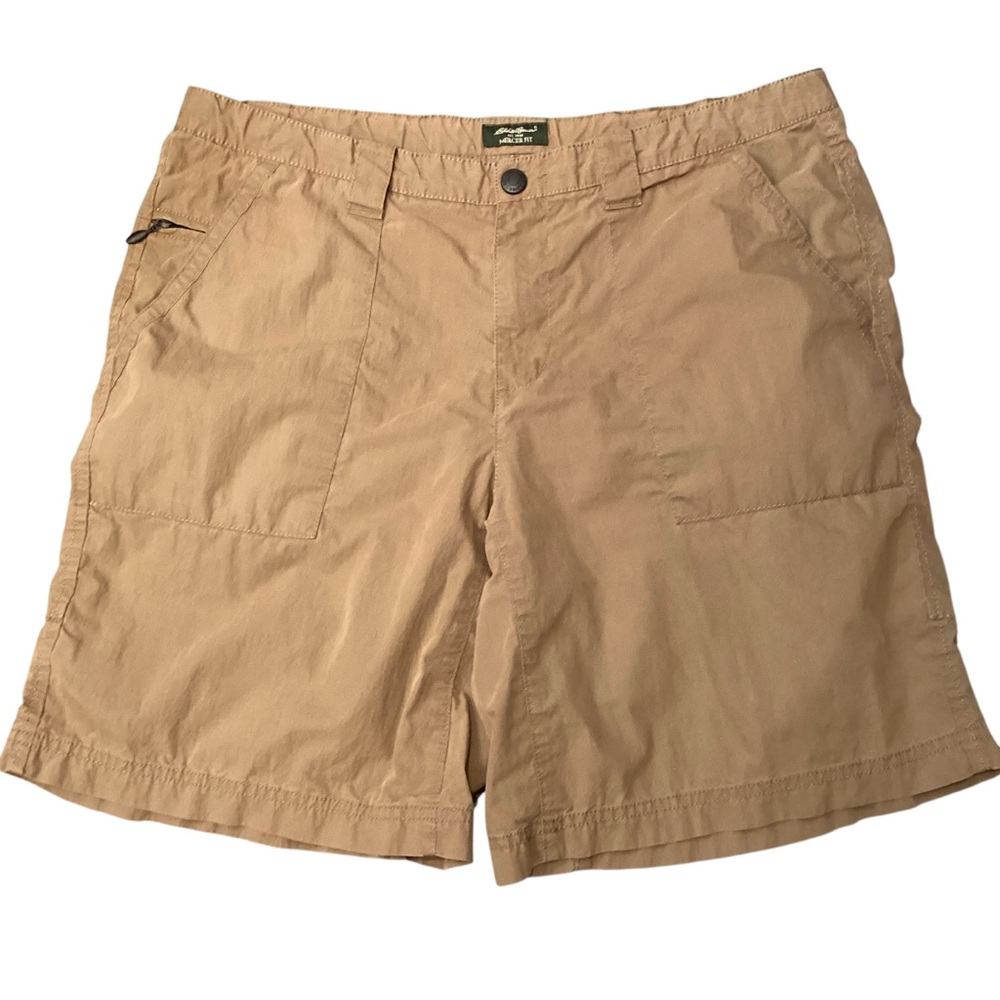 Eddie Bauer Retro Nylon Cotton Mercer Fit‎ Hiking Chino Shorts, Caramel Size 14